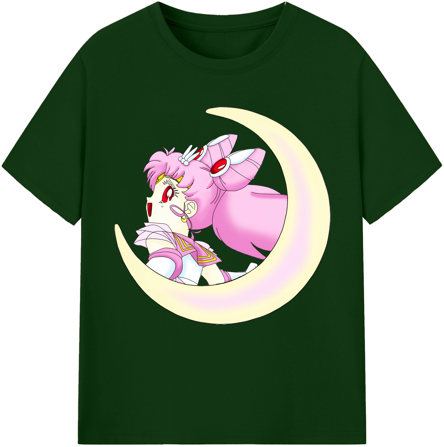 （画像用） 美少女戦士セーラームーン ちびうさ Sailor Moon Chibiusa Tsukino Usagi Small Lady Serenity 綿100％半袖Tシャツ（フロントプリント）